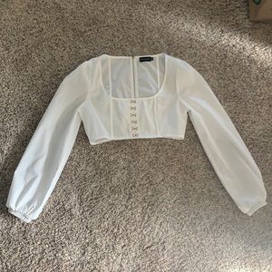 PRETTYLITTLETHING cropped white top